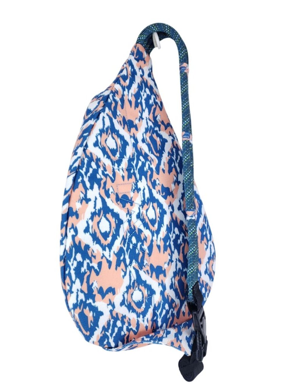 Kavu Rope Sling Bag Blue & Peach Abstract Print Crossbody With Adjustable Strap - Picture 2 of 6